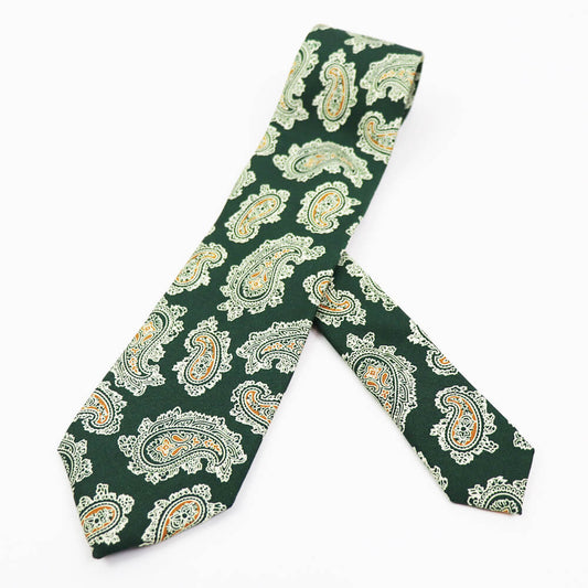 ROBERT FRASER(ロバートフレイザー)ハンドメイド ペイズリー柄 ネクタイ【グリーン】国内正規品
