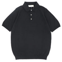 画像をギャラリービューアに読み込む, MOONCASTLE(ムーンキャッスル)ICE COTTON POLO NECK アイスコットン ニット ポロシャツ【ブラック】国内正規品