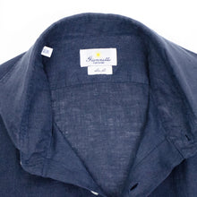 画像をギャラリービューアに読み込む, giannetto(ジャンネット)Slim Fit スリムフィット カッタウェイカラー リネン シャツ【ネイビー】国内正規品