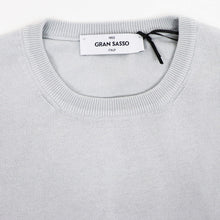 画像をギャラリービューアに読み込む, GRAN SASSO(グランサッソ)12ゲージ コットンクルーネックニット ロングスリーブ 長袖【アイスグレー】国内正規品