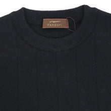 画像をギャラリービューアに読み込む, Vandori(ヴァンドリ)コットンカシミヤ針抜き クルーネックニット【ブラック】国内正規品