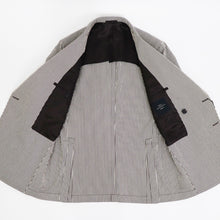 画像をギャラリービューアに読み込む, TITO ALLEGRETTO(ティト アレグレット)ダブルブレスト ジャケット シアサッカー【ブラウン×ホワイト】国内正規品