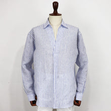 画像をギャラリービューアに読み込む, COLONY CLOTHING(コロニークロージング)ALBINI LINEN POOL SIDE SHIRT アルビニ リネン プールサイド シャツ【ブルーストライプ】国内正規品