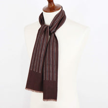 画像をギャラリービューアに読み込む, Bleck(ブレック)ストライプ柄 ウール100% ストール【ブラウン】国内正規品