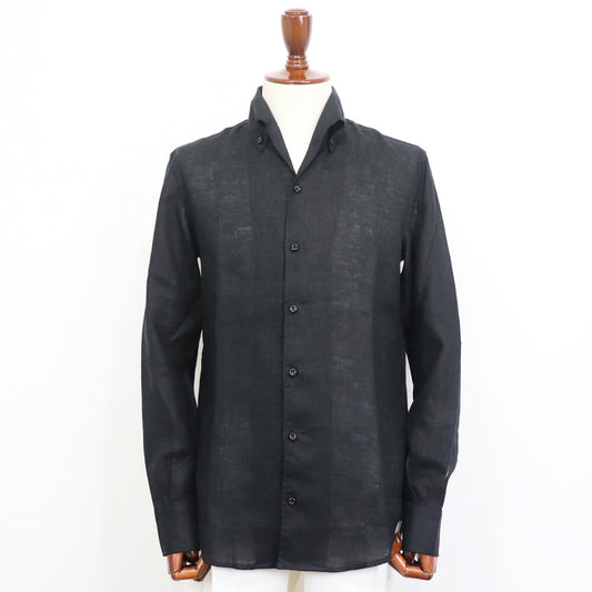 Massimo d' Augusto(マッシモ ダウグスト)イタリアンカラーシャツ【ブラック】国内正規品