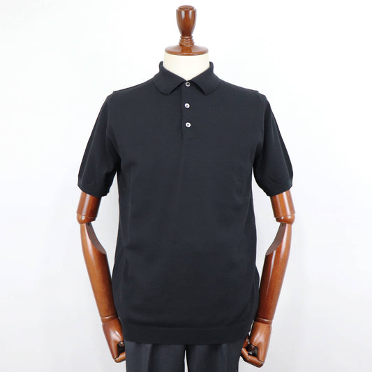 MOONCASTLE(ムーンキャッスル)ICE COTTON POLO NECK アイスコットン ニット ポロシャツ【ブラック】国内正規品