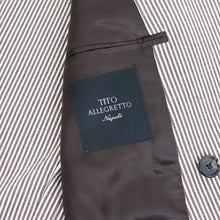 画像をギャラリービューアに読み込む, TITO ALLEGRETTO(ティト アレグレット)ダブルブレスト ジャケット シアサッカー【ブラウン×ホワイト】国内正規品