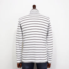 画像をギャラリービューアに読み込む, MAISON CORNICHON(メゾン コルニション)カットソー タートルネック ボーダー【ホワイト×ブラウン】国内正規品