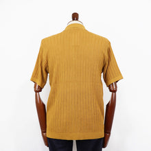 画像をギャラリービューアに読み込む, Vandori(ヴァンドリ)透かし編みコットンニット 半袖シャツカーディガン【マスタード】国内正規品