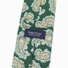 画像をギャラリービューアに読み込む, ROBERT FRASER(ロバートフレイザー)ハンドメイド ペイズリー柄 ネクタイ【グリーン】国内正規品