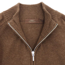 画像をギャラリービューアに読み込む, Vandori(ヴァンドリ)カシミヤブレンド ハイネックジップ ブルゾン【ブラウン】国内正規品