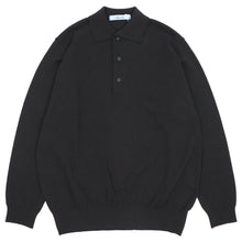 画像をギャラリービューアに読み込む, Blu Bre(ブルブレ)ドライタッチウール ニットポロ【ブラック】国内正規品