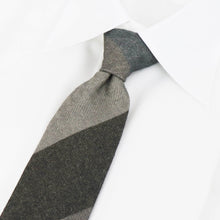 画像をギャラリービューアに読み込む, Stefano Cau(ステファノカウ)レジメンタルストライプ ウールタイ【グレー】国内正規品