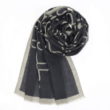 画像をギャラリービューアに読み込む, GIERRE MILANO(ジエレ ミラノ)ウールストール【ブラック×オリーブグレー】国内正規品
