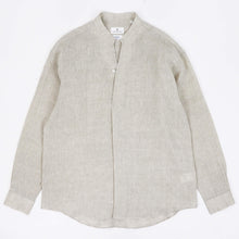 画像をギャラリービューアに読み込む, COLONY CLOTHING(コロニークロージング)ALBINI LINEN POOL SIDE SHIRT アルビニ リネン バンドカラー シャツ【ベージュ】国内正規品