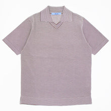 画像をギャラリービューアに読み込む, Blu Bre(ブルブレ)ボーダー柄 スキッパー コットンニット ポロシャツ【ブラウン×オフホワイト】国内正規品