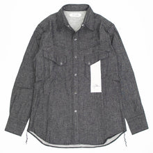 画像をギャラリービューアに読み込む, YCHAI(イカイ)コットンリネン ウエスタンシャツ デニム【ブラックウォッシュ】国内正規品