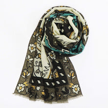 画像をギャラリービューアに読み込む, GIERRE MILANO(ジエレ ミラノ)ウールストール【グレー×ターコイズ】国内正規品