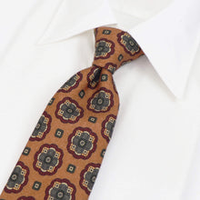 画像をギャラリービューアに読み込む, Stefano Cau(ステファノカウ)小紋柄 ウールタイ【ブラウンベース】国内正規品