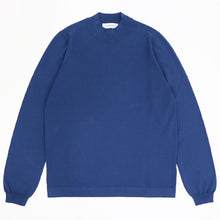 画像をギャラリービューアに読み込む, GRAN SASSO(グランサッソ)12ゲージ コットンモックネックニット ロングスリーブ 長袖【ブルー】国内正規品