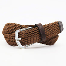 画像をギャラリービューアに読み込む, D'AMICO(ダミーコ)レザー×ストレッチメッシュ ベルト【ブラウン】国内正規品
