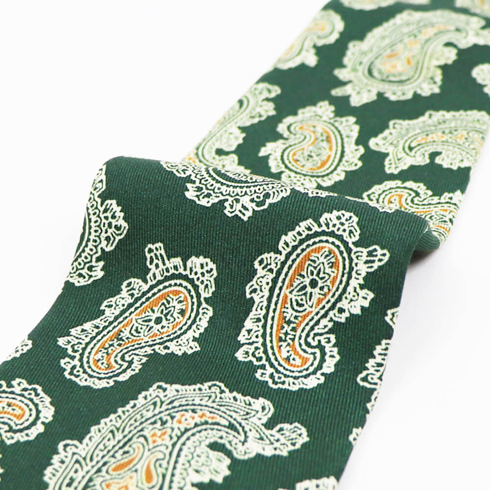 ROBERT FRASER(ロバートフレイザー)ハンドメイド ペイズリー柄 ネクタイ【グリーン】国内正規品