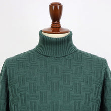 画像をギャラリービューアに読み込む, Drumohr(ドルモア)ニット タートルネック メリノウール 長袖 柄物【グリーン】国内正規品