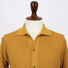 画像をギャラリービューアに読み込む, Vandori(ヴァンドリ)透かし編みコットンニット 半袖シャツカーディガン【マスタード】国内正規品