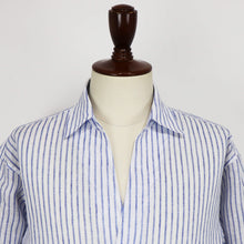 画像をギャラリービューアに読み込む, COLONY CLOTHING(コロニークロージング)ALBINI LINEN POOL SIDE SHIRT アルビニ リネン プールサイド シャツ【ブルーストライプ】国内正規品
