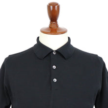 画像をギャラリービューアに読み込む, MOONCASTLE(ムーンキャッスル)ICE COTTON POLO NECK アイスコットン ニット ポロシャツ【ブラック】国内正規品
