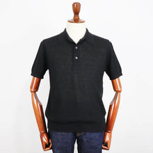 画像をギャラリービューアに読み込む, Blu Bre(ブルブレ)リネンシルク ポロシャツ【ブラック】国内正規品