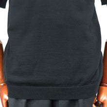 画像をギャラリービューアに読み込む, MOONCASTLE(ムーンキャッスル)ICE COTTON POLO NECK アイスコットン ニット ポロシャツ【ブラック】国内正規品