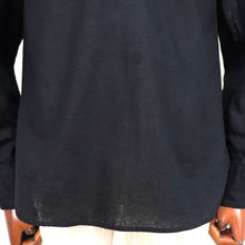 画像をギャラリービューアに読み込む, ORIAN(オリアン)プルオーバー リネンシャツ【ブラック】国内正規品