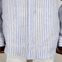 画像をギャラリービューアに読み込む, COLONY CLOTHING(コロニークロージング)ALBINI LINEN POOL SIDE SHIRT アルビニ リネン プールサイド シャツ【ブルーストライプ】国内正規品