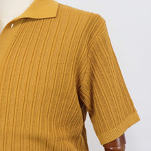 画像をギャラリービューアに読み込む, Vandori(ヴァンドリ)透かし編みコットンニット 半袖シャツカーディガン【マスタード】国内正規品
