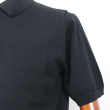 画像をギャラリービューアに読み込む, MOONCASTLE(ムーンキャッスル)ICE COTTON POLO NECK アイスコットン ニット ポロシャツ【ブラック】国内正規品