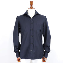 画像をギャラリービューアに読み込む, Errico Formicola(エリコ フォルミコラ)ウールカシミヤストレッチ ジャンニシャツ【ネイビー】国内正規品