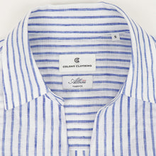 画像をギャラリービューアに読み込む, COLONY CLOTHING(コロニークロージング)ALBINI LINEN POOL SIDE SHIRT アルビニ リネン プールサイド シャツ【ブルーストライプ】国内正規品