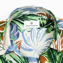 画像をギャラリービューアに読み込む, COLONY CLOTHING(コロニークロージング)POOL SIDE SHIRT プールサイドシャツ アロハ【ホワイト リーフ柄】国内正規品