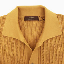 画像をギャラリービューアに読み込む, Vandori(ヴァンドリ)透かし編みコットンニット 半袖シャツカーディガン【マスタード】国内正規品