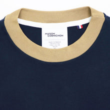 画像をギャラリービューアに読み込む, MAISON CORNICHON(メゾン コルニション)コットン Tシャツ【ネイビー×ベージュ】国内正規品
