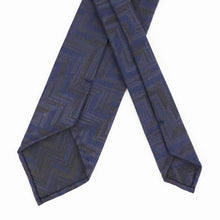 画像をギャラリービューアに読み込む, BRUNO(ブルーノ)スフォデラートトレピエゲ ウールタイ ZIGNONE ジニョーネ 生地使用 トレピエゲ 三つ折り ウール ネクタイ【ネイビー×ブラウン】正規販売店