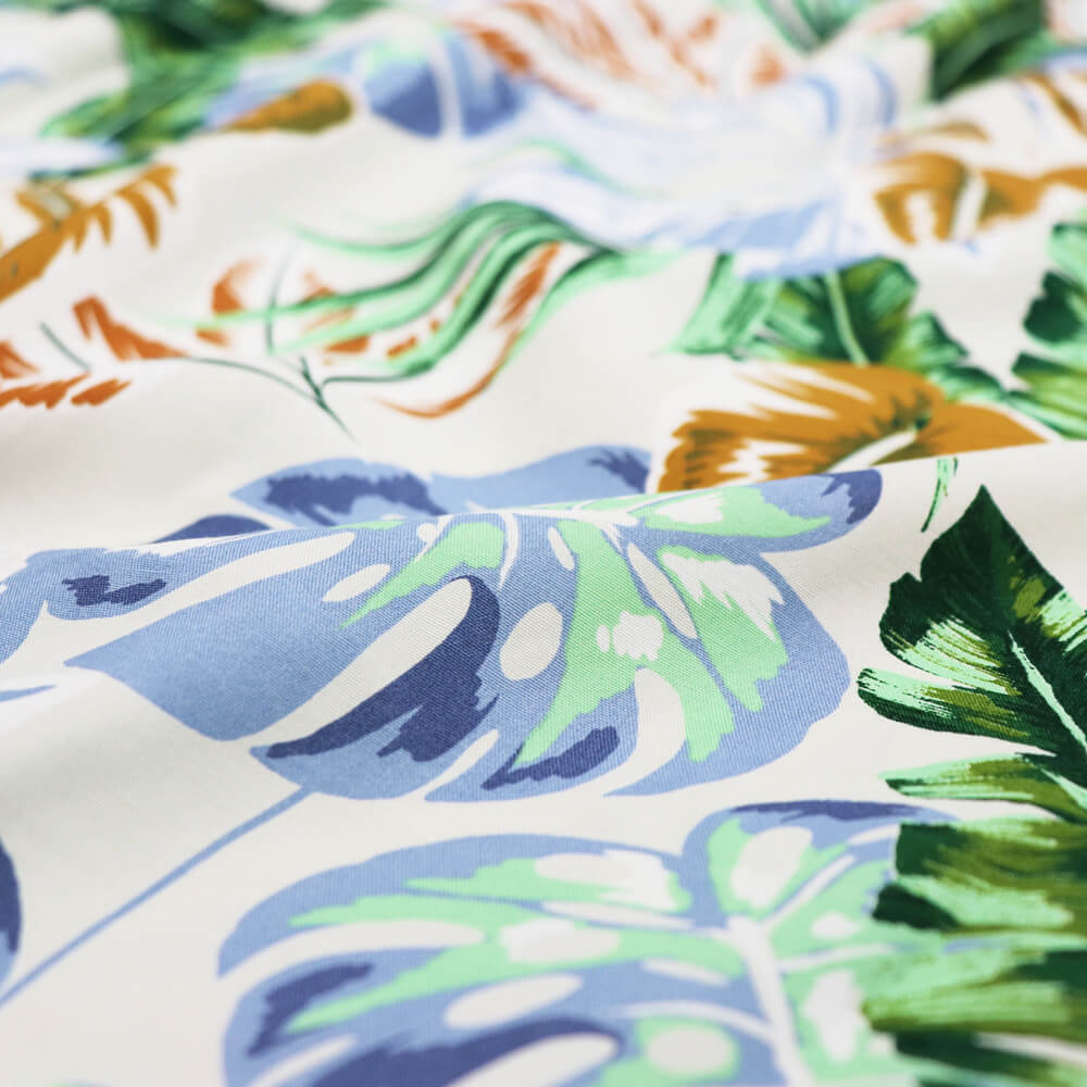 COLONY CLOTHING(コロニークロージング)POOL SIDE SHIRT プールサイドシャツ アロハ【ホワイト リーフ柄】国内正規品