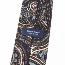 画像をギャラリービューアに読み込む, ROBERT FRASER(ロバートフレイザー)ハンドメイド ペイズリー柄 ネクタイ【グレー】国内正規品