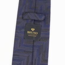 画像をギャラリービューアに読み込む, BRUNO(ブルーノ)スフォデラートトレピエゲ ウールタイ ZIGNONE ジニョーネ 生地使用 トレピエゲ 三つ折り ウール ネクタイ【ネイビー×ブラウン】正規販売店