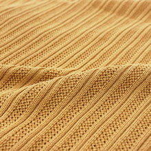 画像をギャラリービューアに読み込む, Vandori(ヴァンドリ)透かし編みコットンニット 半袖シャツカーディガン【マスタード】国内正規品