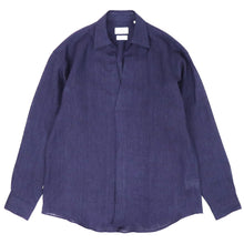 画像をギャラリービューアに読み込む, COLONY CLOTHING(コロニークロージング)ALBINI LINEN POOL SIDE SHIRT アルビニ リネン プールサイド シャツ【ネイビー】国内正規品