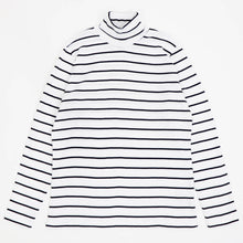 画像をギャラリービューアに読み込む, MAISON CORNICHON(メゾン コルニション)カットソー タートルネック ボーダー【ホワイト×ブラック】国内正規品