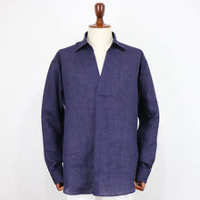画像をギャラリービューアに読み込む, COLONY CLOTHING(コロニークロージング)ALBINI LINEN POOL SIDE SHIRT アルビニ リネン プールサイド シャツ【ネイビー】国内正規品