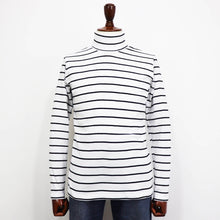 画像をギャラリービューアに読み込む, MAISON CORNICHON(メゾン コルニション)カットソー タートルネック ボーダー【ホワイト×ブラック】国内正規品